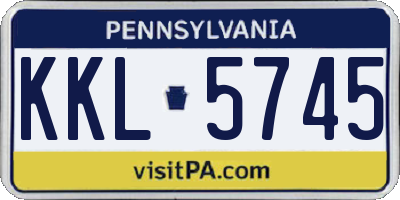 PA license plate KKL5745