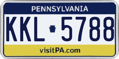 PA license plate KKL5788