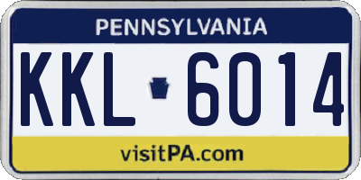 PA license plate KKL6014