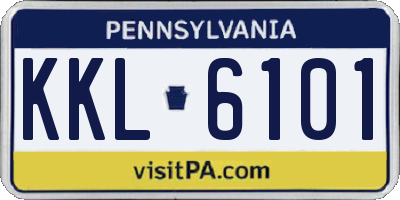PA license plate KKL6101