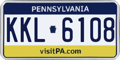 PA license plate KKL6108