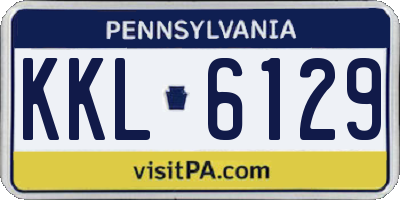 PA license plate KKL6129