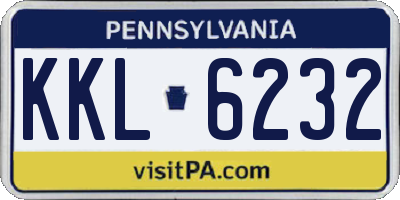 PA license plate KKL6232
