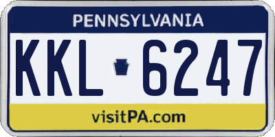 PA license plate KKL6247