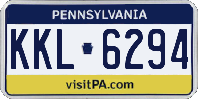 PA license plate KKL6294