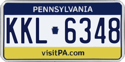 PA license plate KKL6348