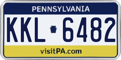 PA license plate KKL6482