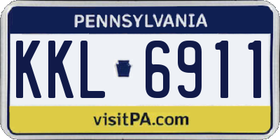 PA license plate KKL6911