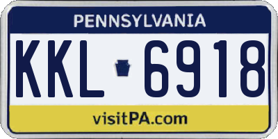 PA license plate KKL6918