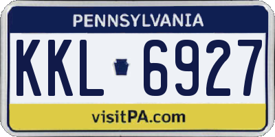 PA license plate KKL6927