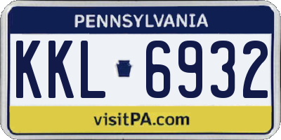 PA license plate KKL6932