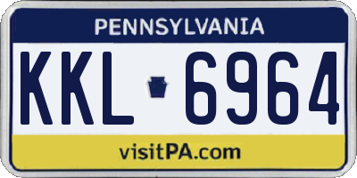 PA license plate KKL6964