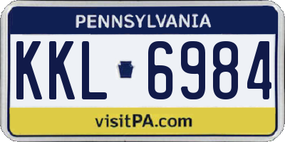 PA license plate KKL6984