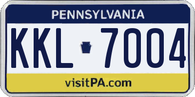 PA license plate KKL7004