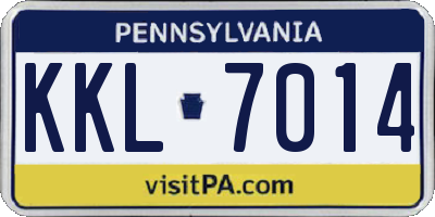 PA license plate KKL7014