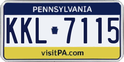 PA license plate KKL7115