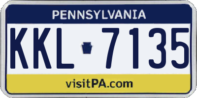 PA license plate KKL7135