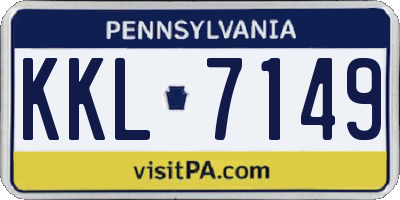 PA license plate KKL7149