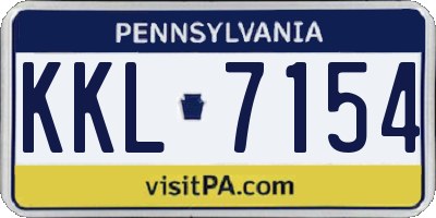PA license plate KKL7154