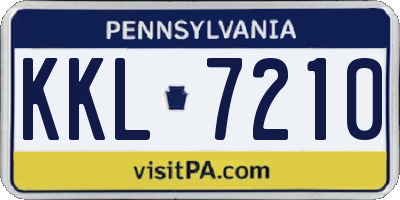 PA license plate KKL7210
