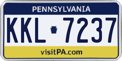 PA license plate KKL7237