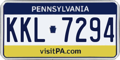 PA license plate KKL7294