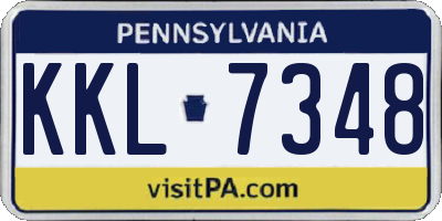 PA license plate KKL7348