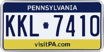 PA license plate KKL7410