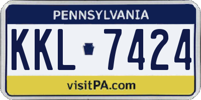 PA license plate KKL7424