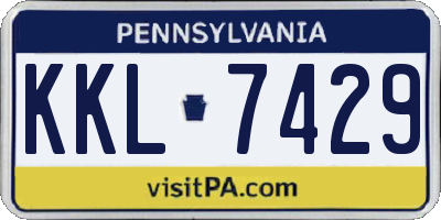 PA license plate KKL7429