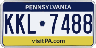 PA license plate KKL7488