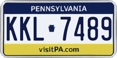 PA license plate KKL7489