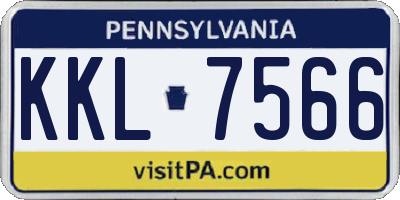 PA license plate KKL7566