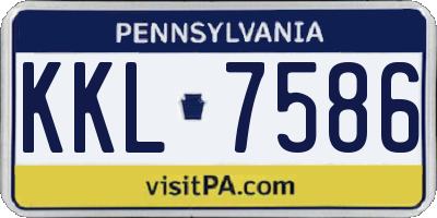 PA license plate KKL7586