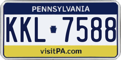 PA license plate KKL7588