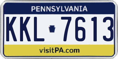 PA license plate KKL7613