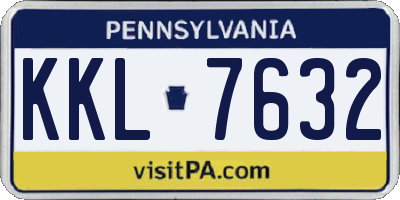 PA license plate KKL7632