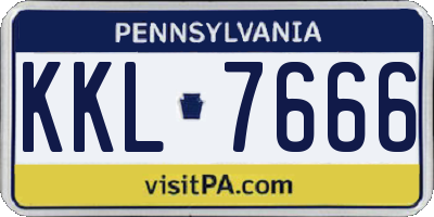 PA license plate KKL7666