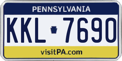 PA license plate KKL7690