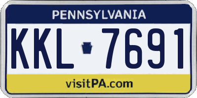 PA license plate KKL7691