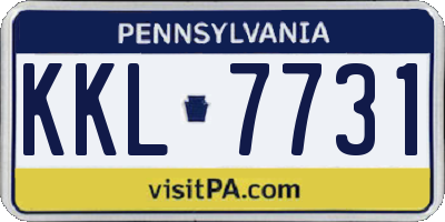 PA license plate KKL7731