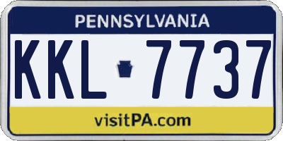 PA license plate KKL7737