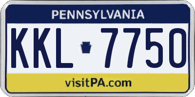 PA license plate KKL7750