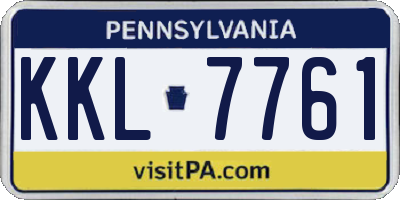 PA license plate KKL7761