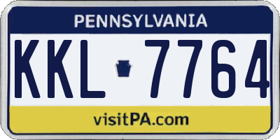PA license plate KKL7764