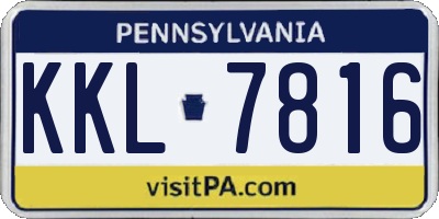 PA license plate KKL7816
