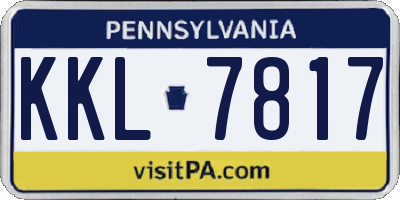 PA license plate KKL7817