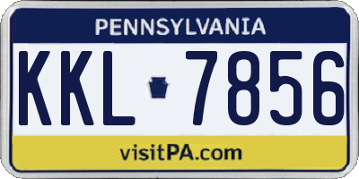 PA license plate KKL7856