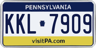 PA license plate KKL7909