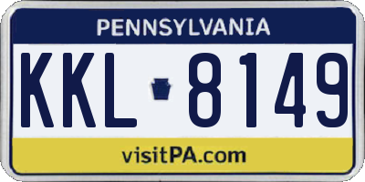 PA license plate KKL8149